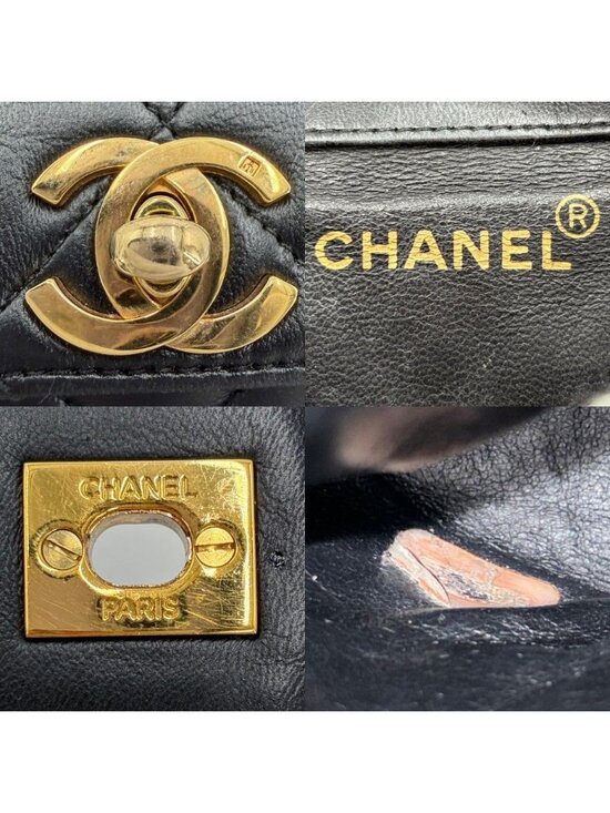 Chanel Backpack Quilted Chain Shoulder Turnlock CC Logo Leather Black Gold main image 6